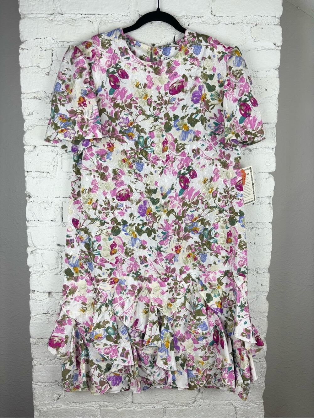 Vintage Gilberti Floral Ruffle Hem Dress 18